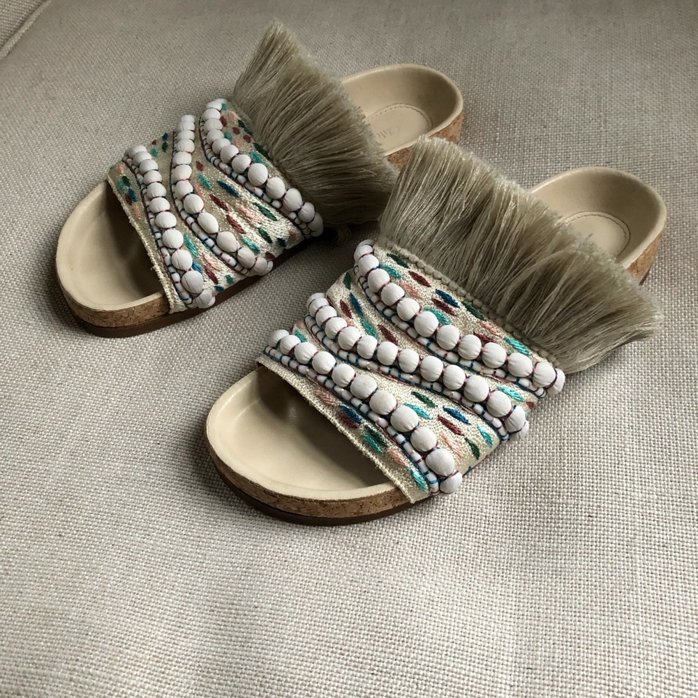 Chloe Sandals Slide Fringe Mules Nolan EU 35 US 5 - Picture 4 of 13